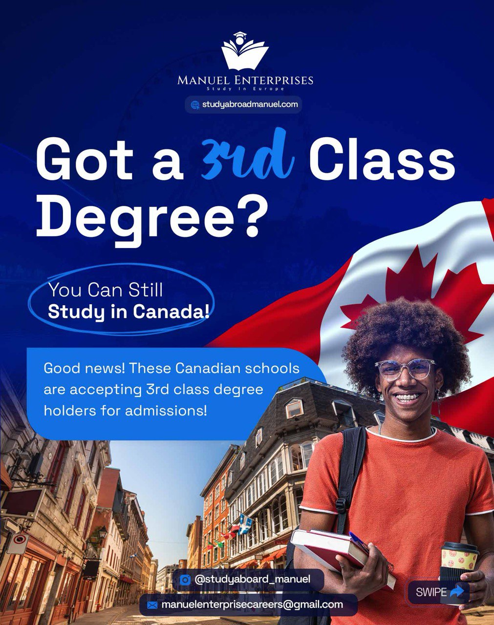 Got a 3rd Class Degree? You Can Still Study in Canada (2026 Guide)